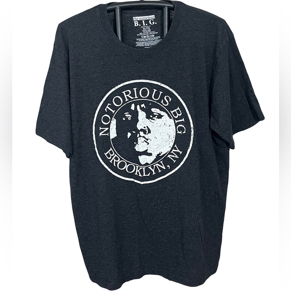 Notorious B.I.G. T Shirt. By Brooklyn Mint LLC. Dark Grey. GUC. Mens Size XL.